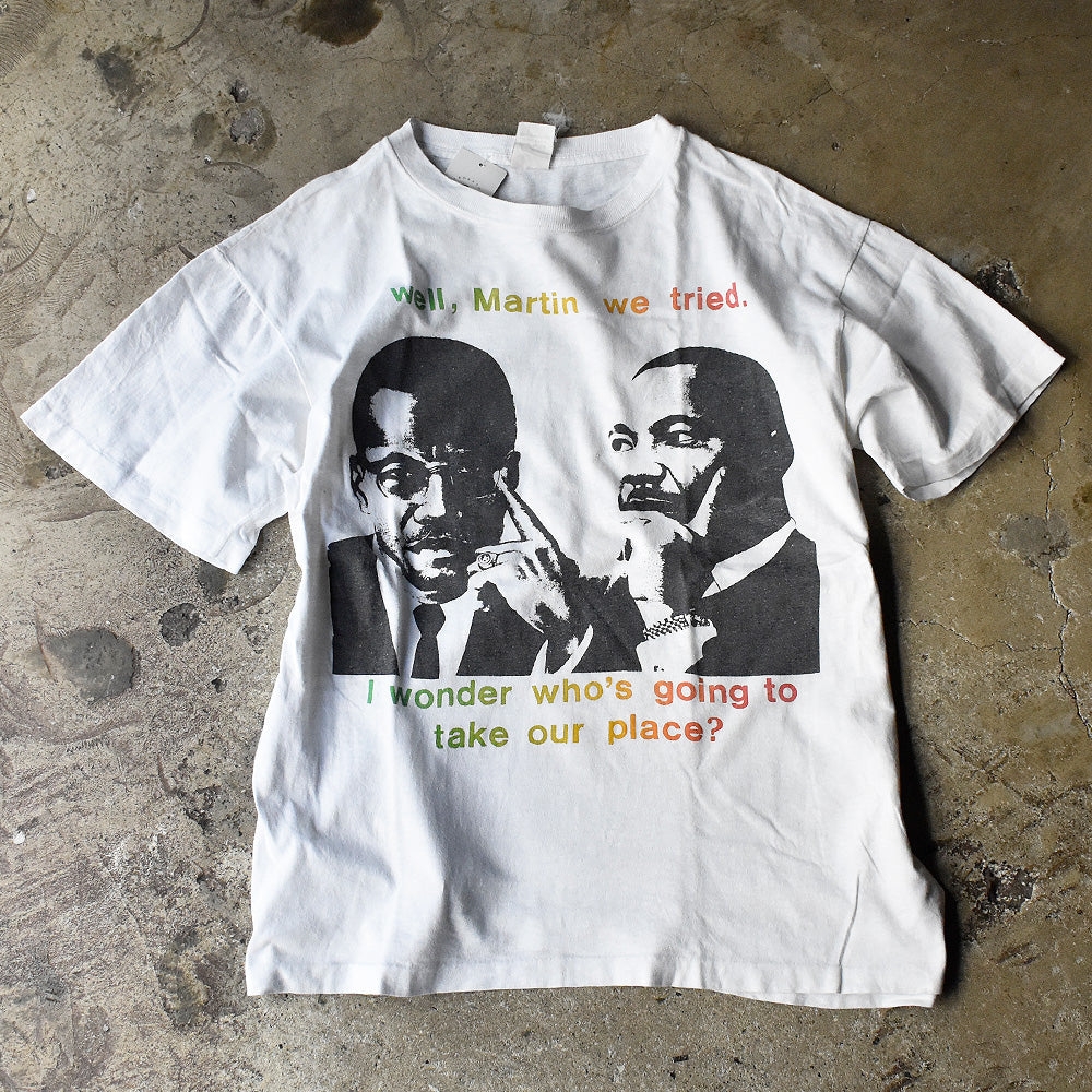 90's マルコム・X+キング牧師 Tシャツ 240109H