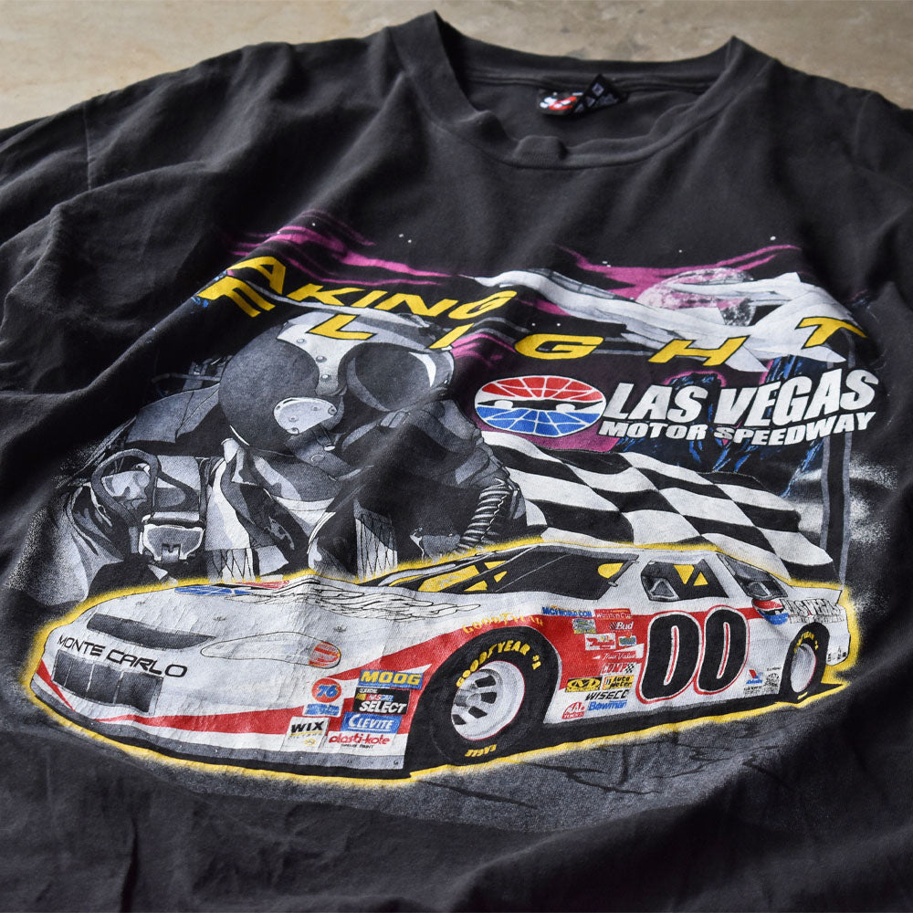 Y2K CHASE AUTHENTICS “AKING FLIGHT LAS VEGAS MOTOR SPEEDWAY” レーシング Tシャツ USA製 240806