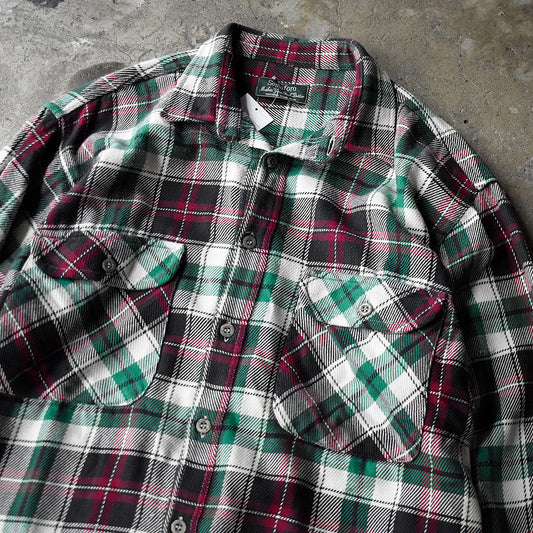 90's~ Semaforo パープル×グリーン チェック柄 ヘビーネルシャツ 250512H