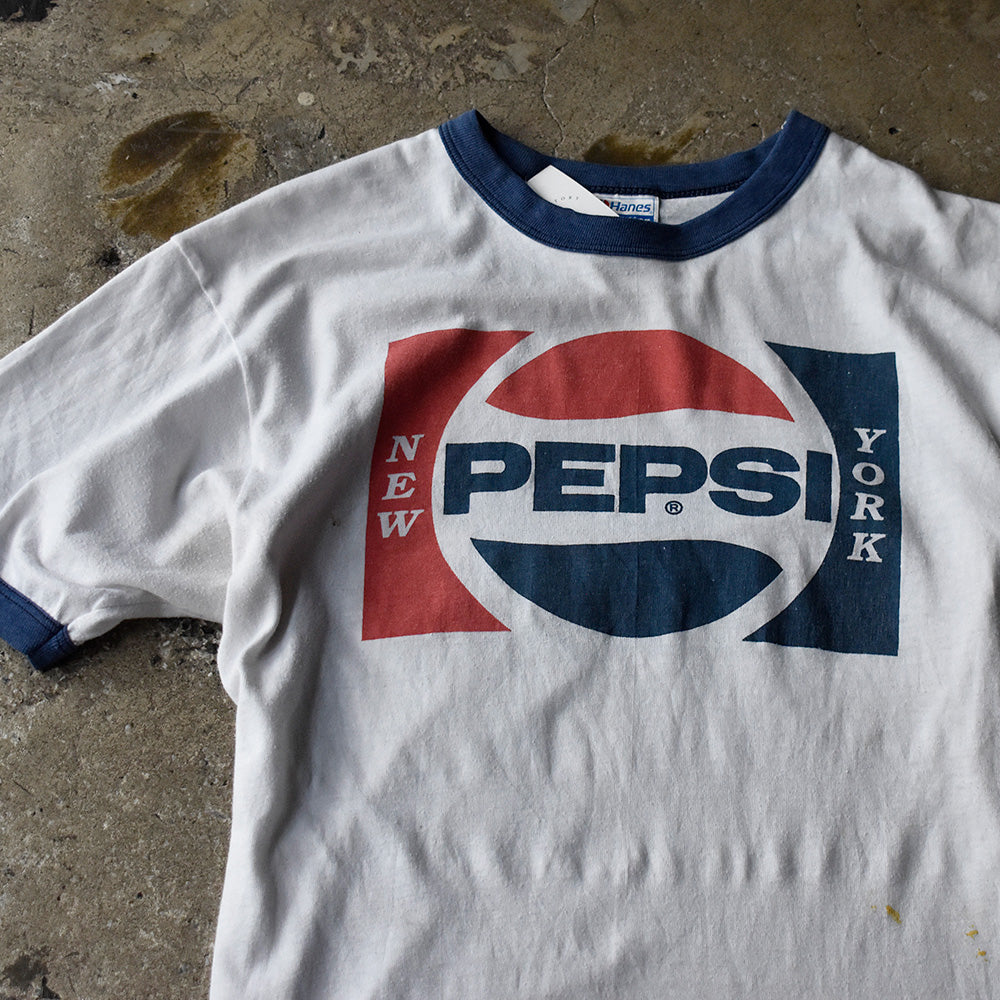 80's PEPSI “NEW YORK” 企業 リンガーTシャツ USA製 250806H