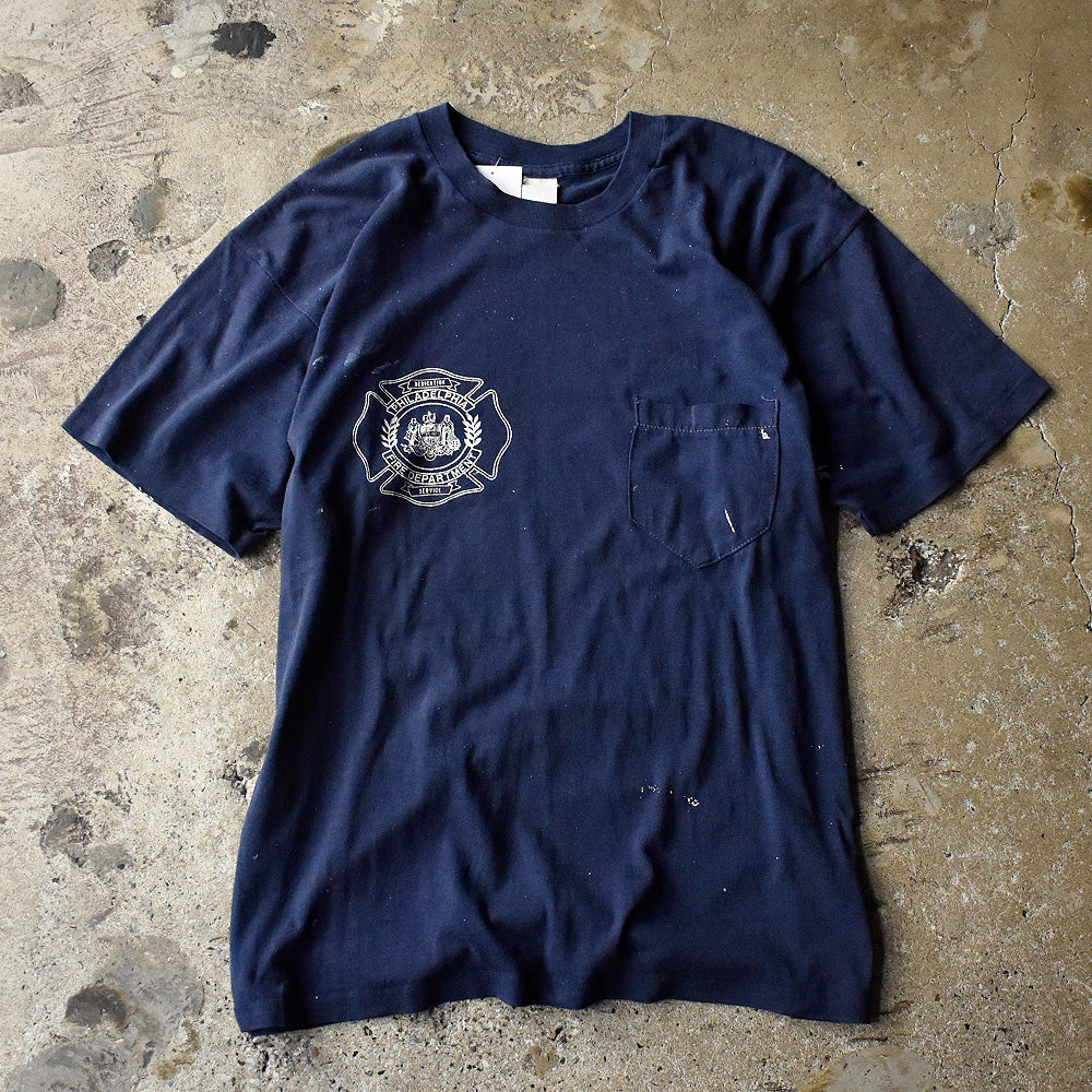 70's～ ペンキ！ “Philadelphia Fire Department“ ポケット付き Tシャツ 250728H
