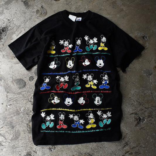 90's Disney "Mickey" オーバープリント 海外アニメ キャラ Tシャツ USA製 230922H