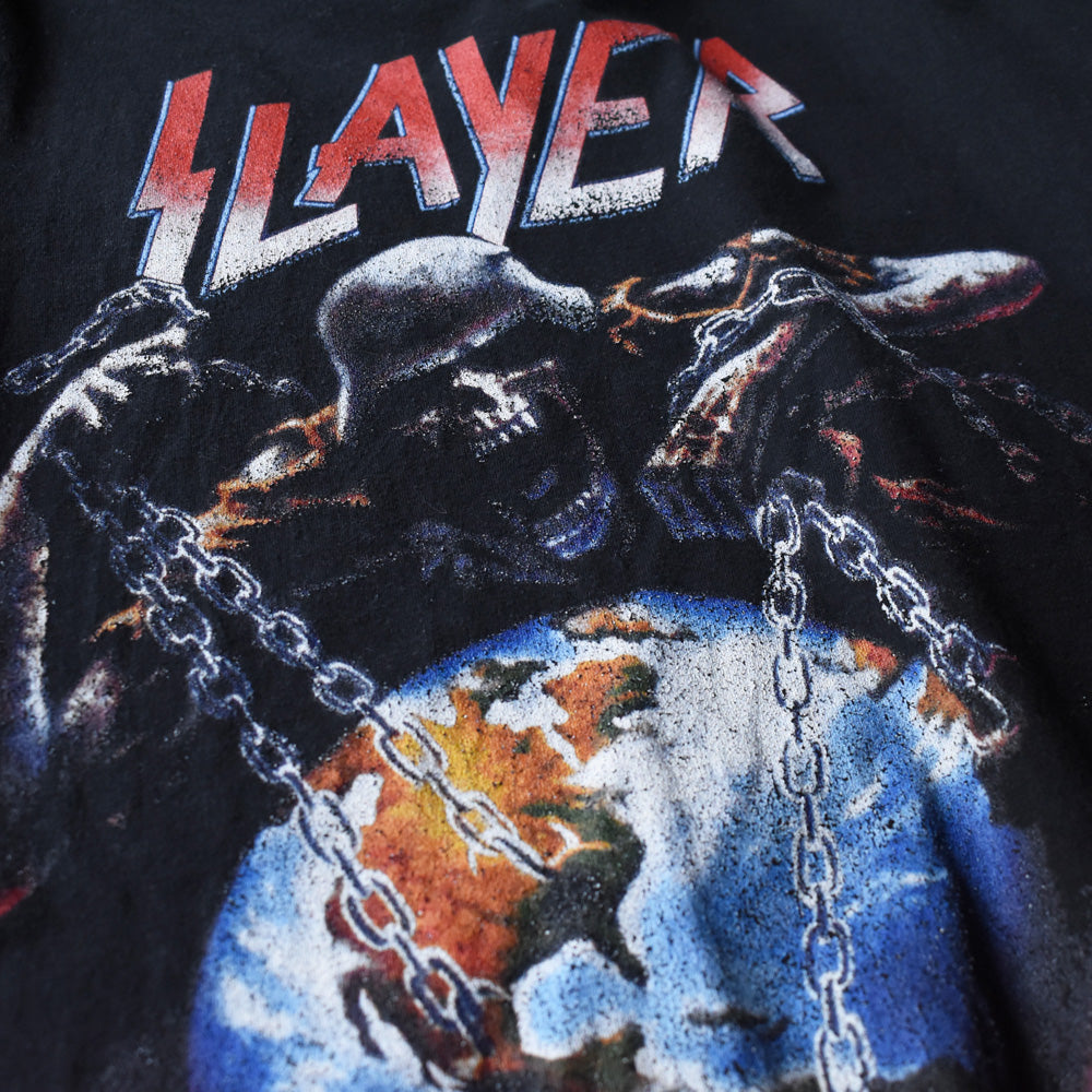 アレクサンダー・M デニムに Faded Black Skull T-Shirt 関送無 Y2K Slayer “SKULL SOLDIER & EARTH” ロック Tシャツ 250710