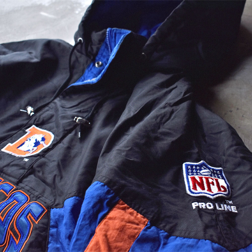 90’s STARTER ”NFL Denver Broncos” 中綿入り フード ナイロンプルオーバー　231211