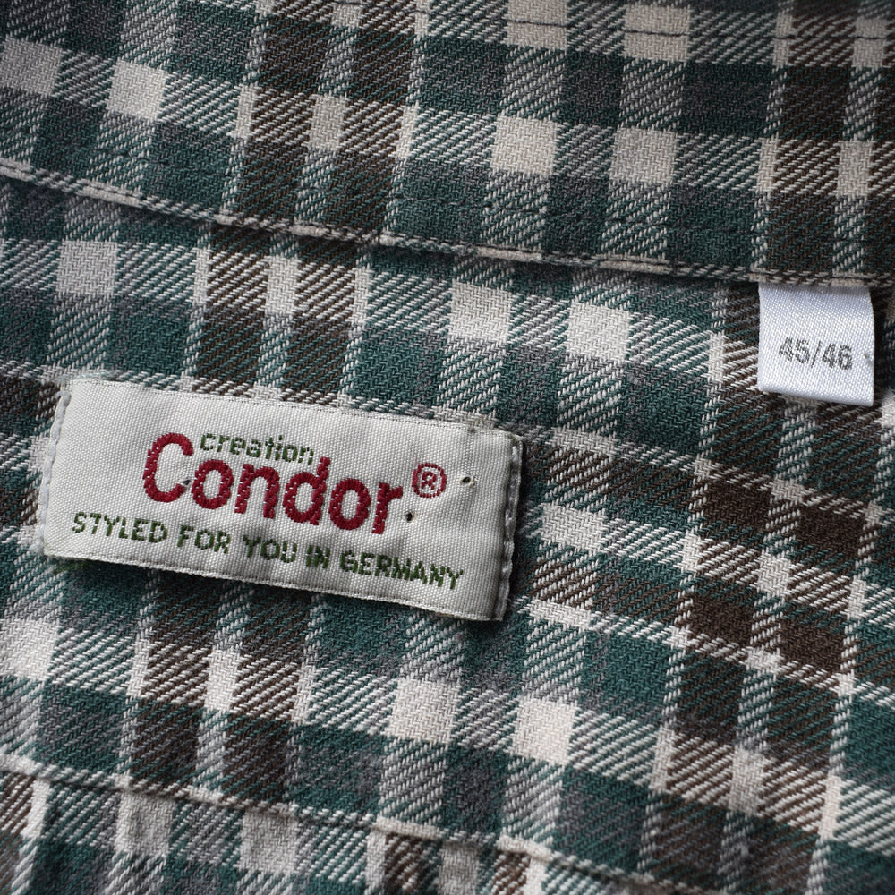 80's Condor チェック柄 グランパシャツ ロングシャツ 230924H
