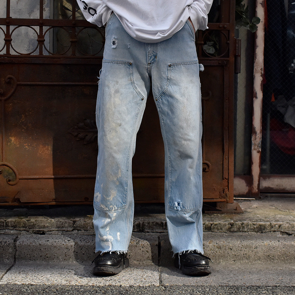 90's ダメージ！ Carhartt ダブルニー デニム ワークパンツ 231128H