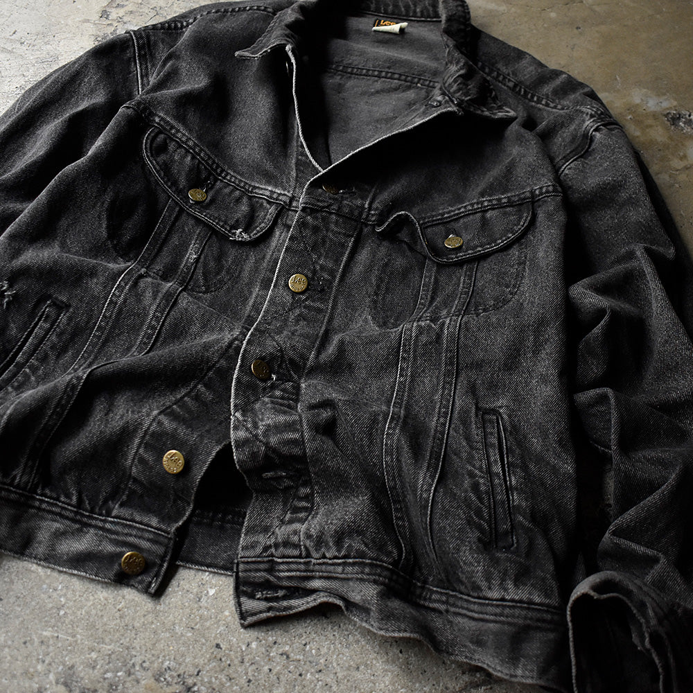 90's Lee 220-5019 PATD-153438 ブラックデニムジャケット USA製 XXL size！ 240603H