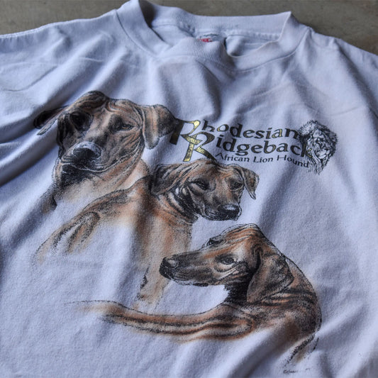 90’s “Ridgeback African Lion Hound” DOG アニマルプリント Tシャツ USA製 240629