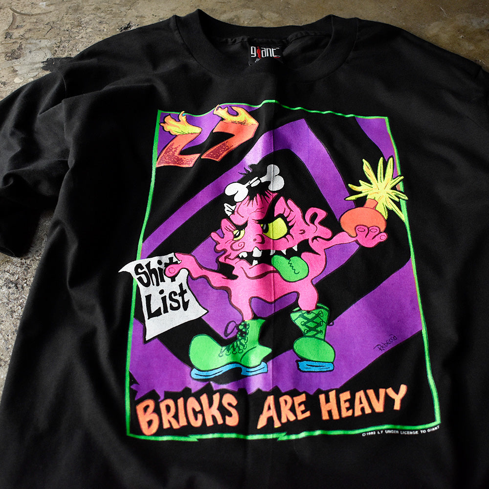 L7 Bricks Are Heavy 多色プリント Tシャツ 1992年 デッドストック USA製 ヴィンテージ