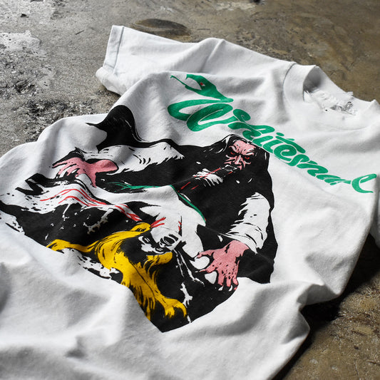 ホワイト・スネーク 吸血鬼 手刷りシルクスクリーン Tシャツ 1980年 グリーン イエロープリント ヴィンテージ