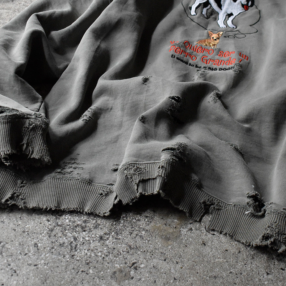 90's～ ボロ！ BIG DOGS “Dog刺繍” スウェット 250305H