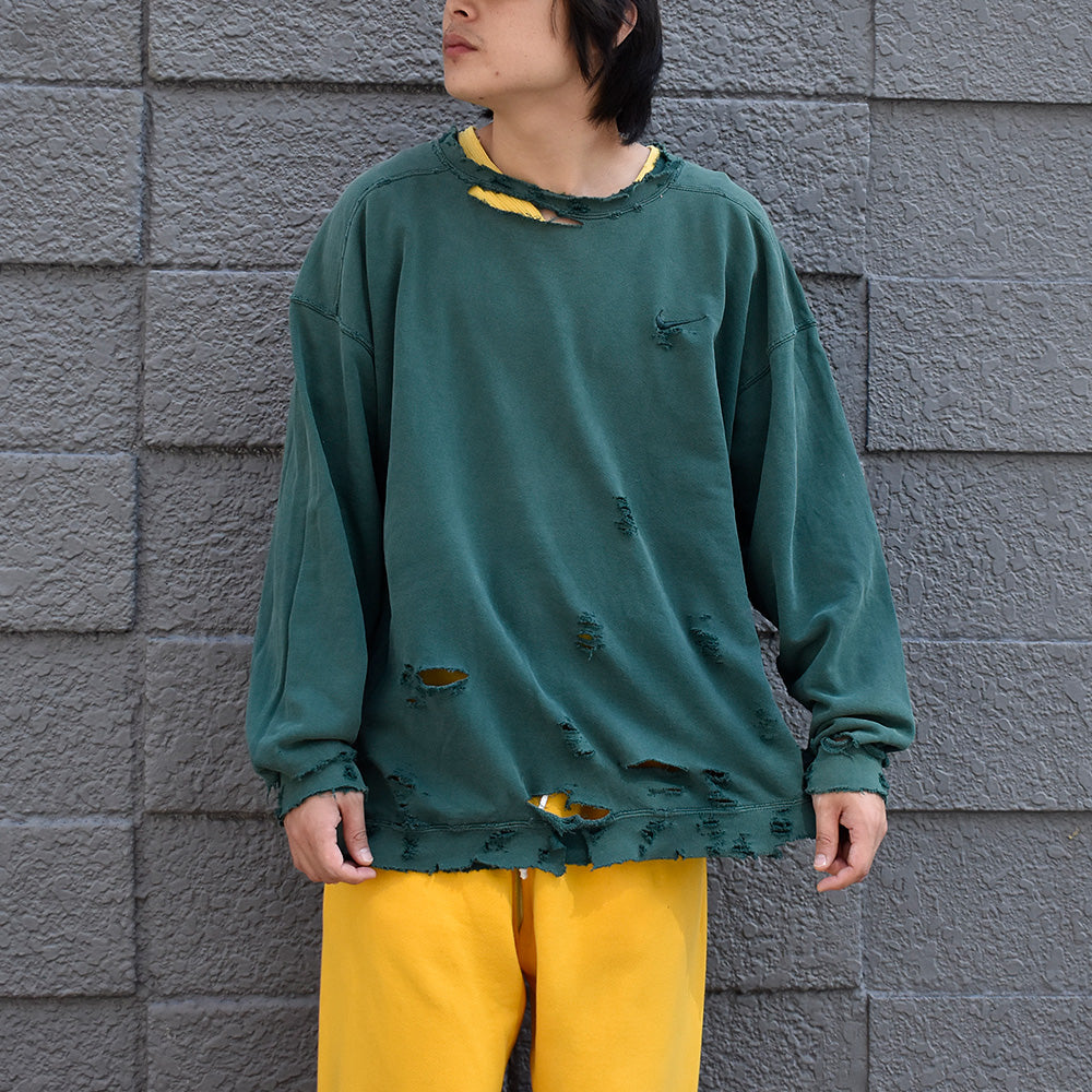 90's ボロ！ NIKE swoosh logo刺繡 スウェット USA製 230927H