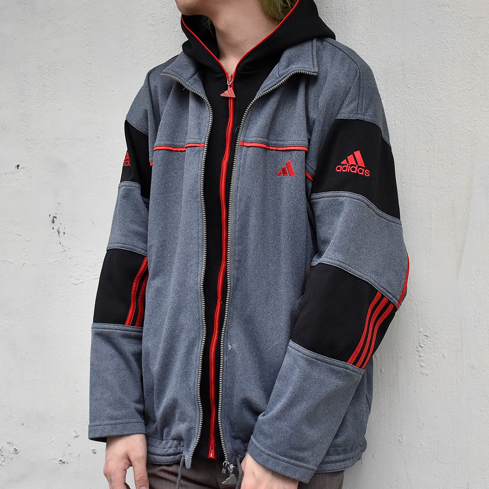 90's～Y2K adidas レイヤードタイプ フード付き トラックジャケット 250530H