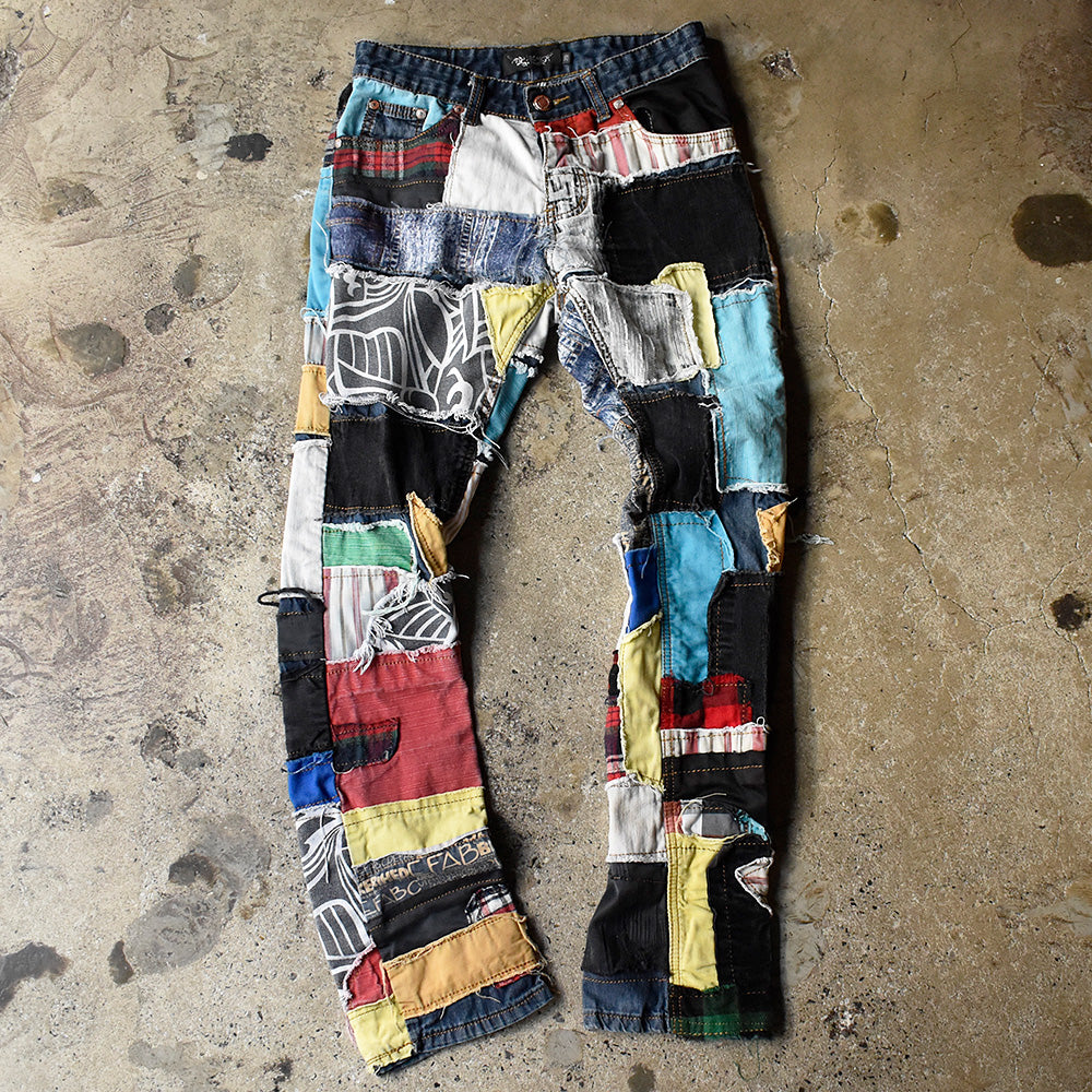 パッチワーク デニムパンツ スリム 2000年代 古着