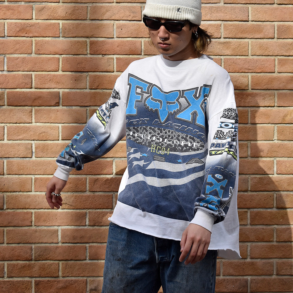 90's FOX RACING ロングスリーブTシャツ USA製 231208H