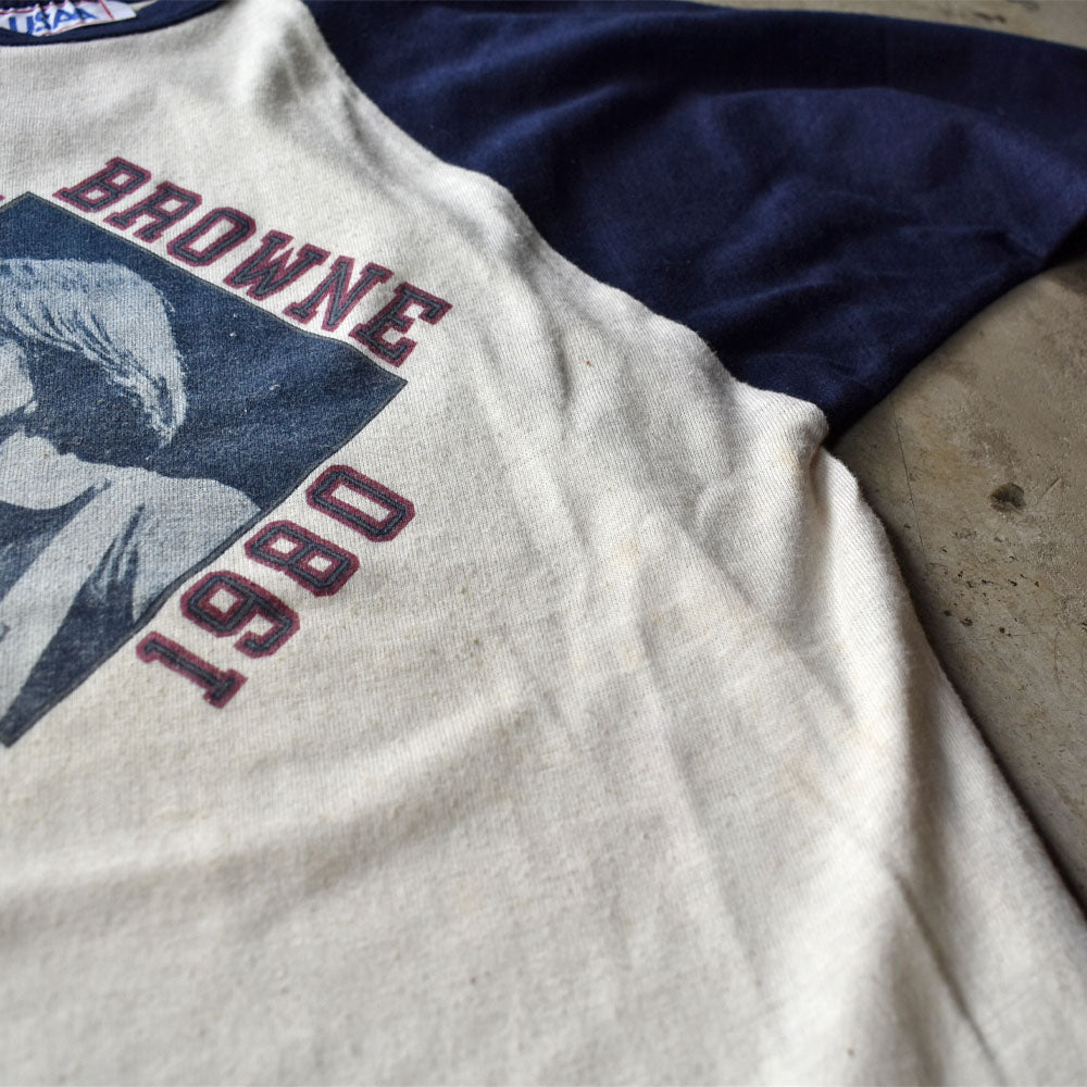 80's　Jackson Browne/ジャクソン・ブラウン "1980 TOUR" ラグランスリーブ Tシャツ　230709H