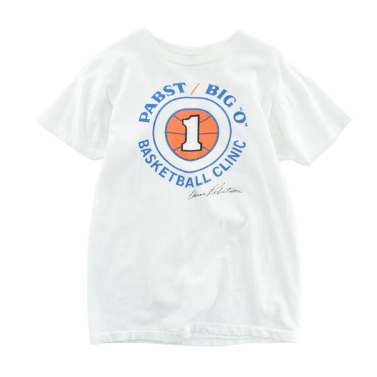 70’s Champion バータグ “PABST / BIG “O” Basketball Clinic” 染み込みプリント Tシャツ USA製 260512H