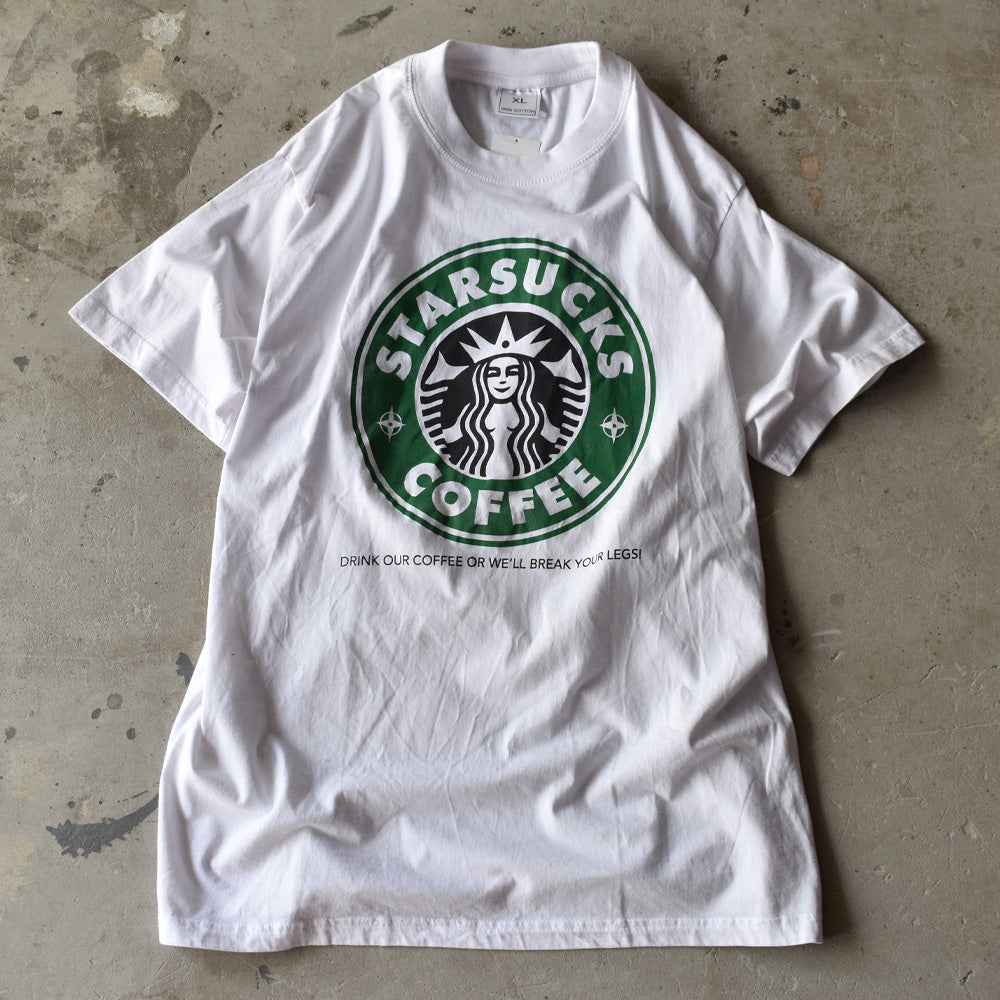 Y2K デッドストック！ “STARS*CKS COFFEE” パロディ Tシャツ EURO製 230805