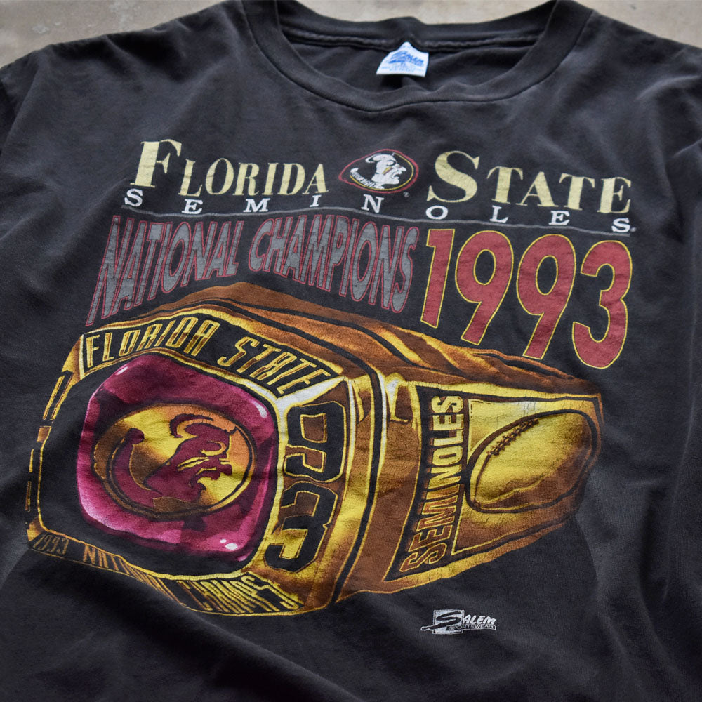 フロリダ・セミノールズ 1993 アメフトTシャツ ブラック USA製 ヴィンテージ