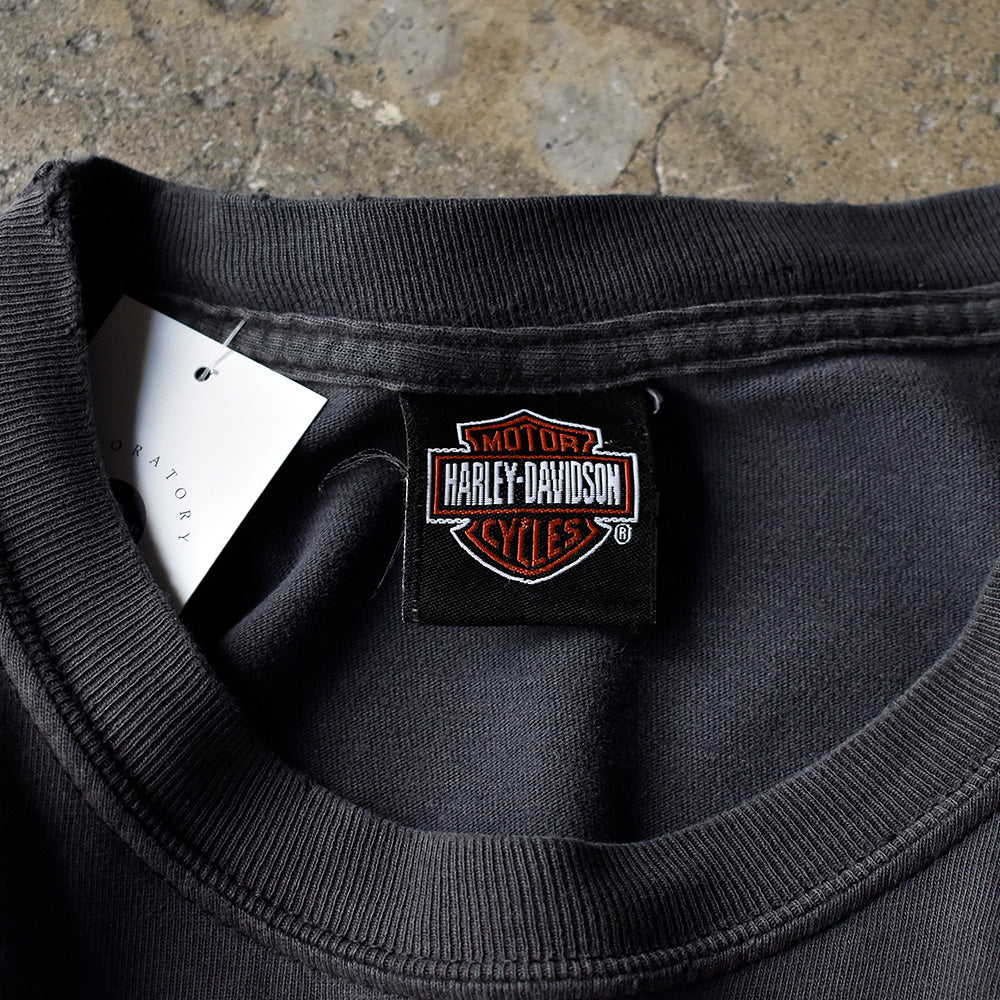 Y2K ダメージ！ Harley-Davidson イーグル ポケットロングスリーブTシャツ 240607H