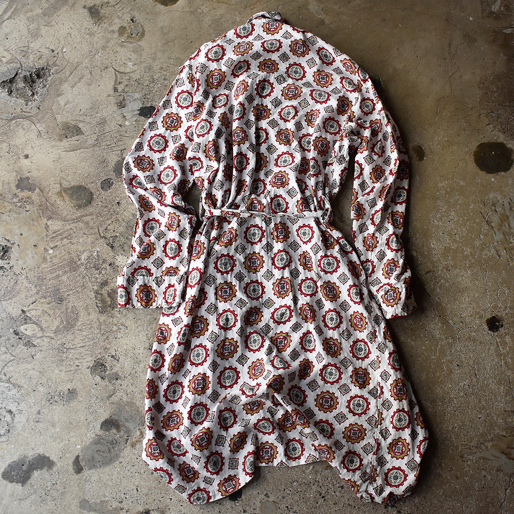 60's MEN'S ROBE オリエンタル柄 コットン ローブ USA製 250726H