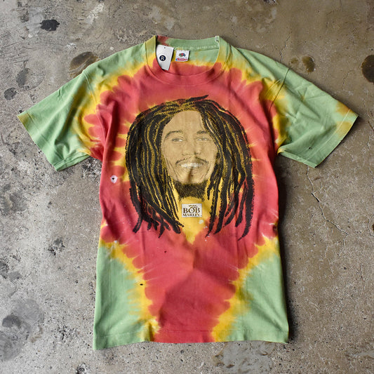 90's BOB MARLEY “BOB MARLE“ ラスタカラー タイダイTシャツ 250529H