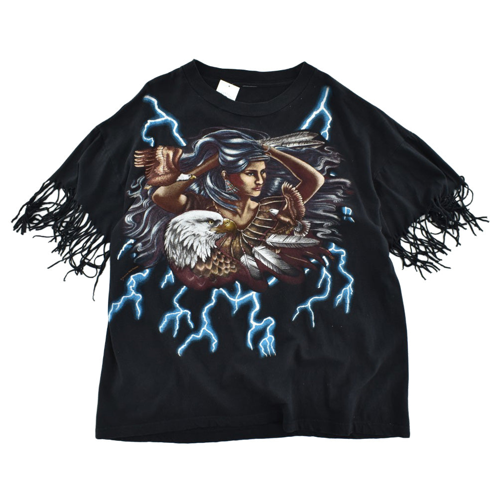 90's American Thunder インディアン フリンジTシャツ 260414H