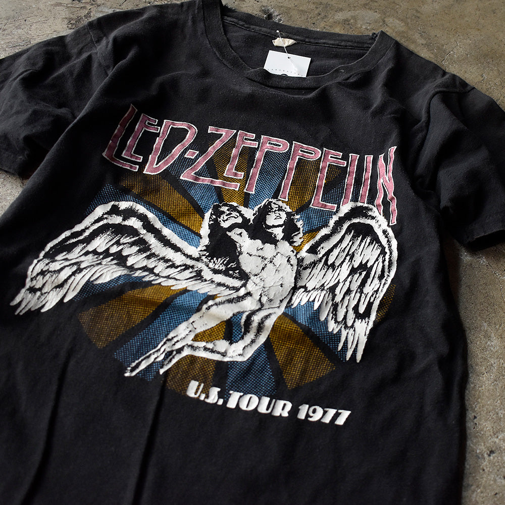 レッド・ツェッペリン 1977 USツアーTシャツ スワンソング・レコード モチーフ 1977年 ヴィンテージ