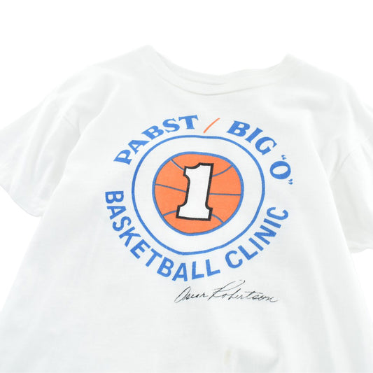 70’s Champion バータグ “PABST / BIG “O” Basketball Clinic” 染み込みプリント Tシャツ USA製 260512H