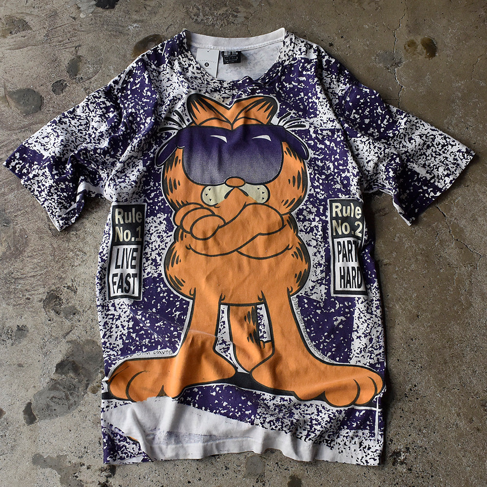 90's　AOP！　Garfield/ガーフィールド Tee　USA製　230806H