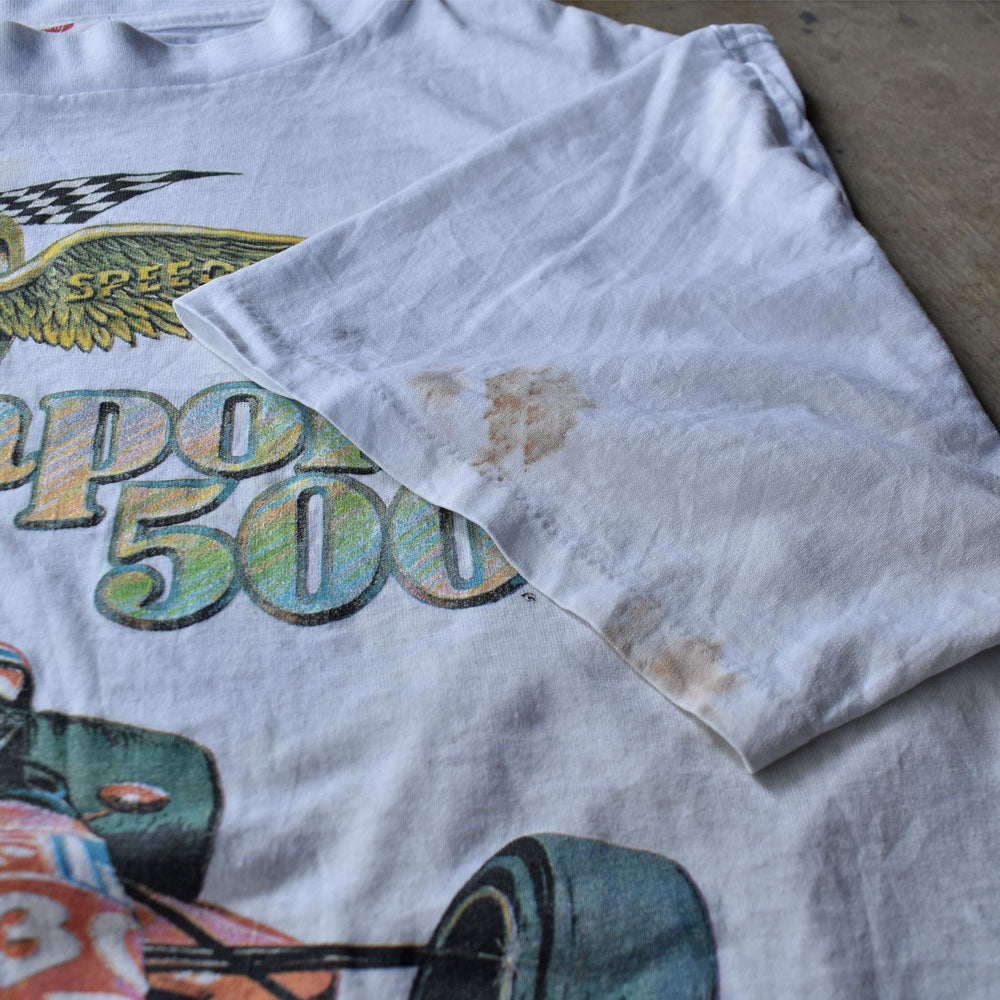 90's　“INDIANAPOLIS 500” レーシングTシャツ　USA製　230524