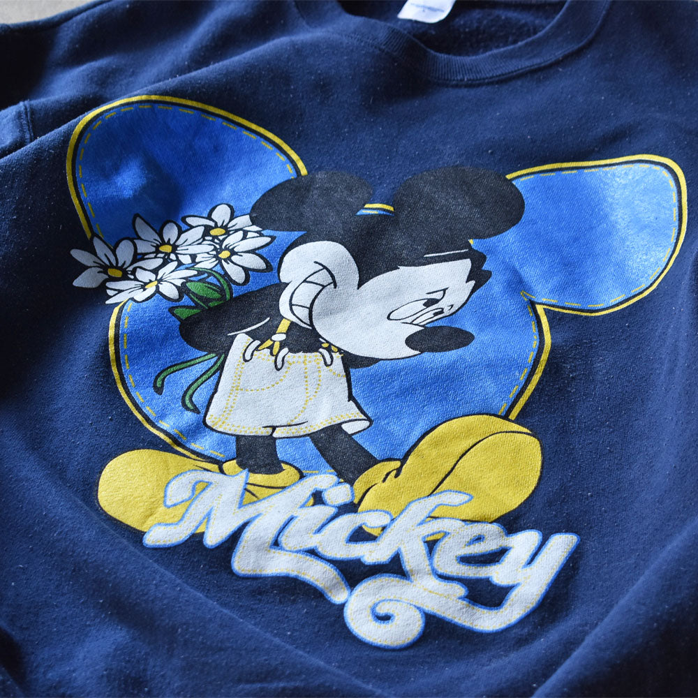 ディズニー ミッキー 照れ顔 スウェット 1990年〜 USA製 ヴィンテージ