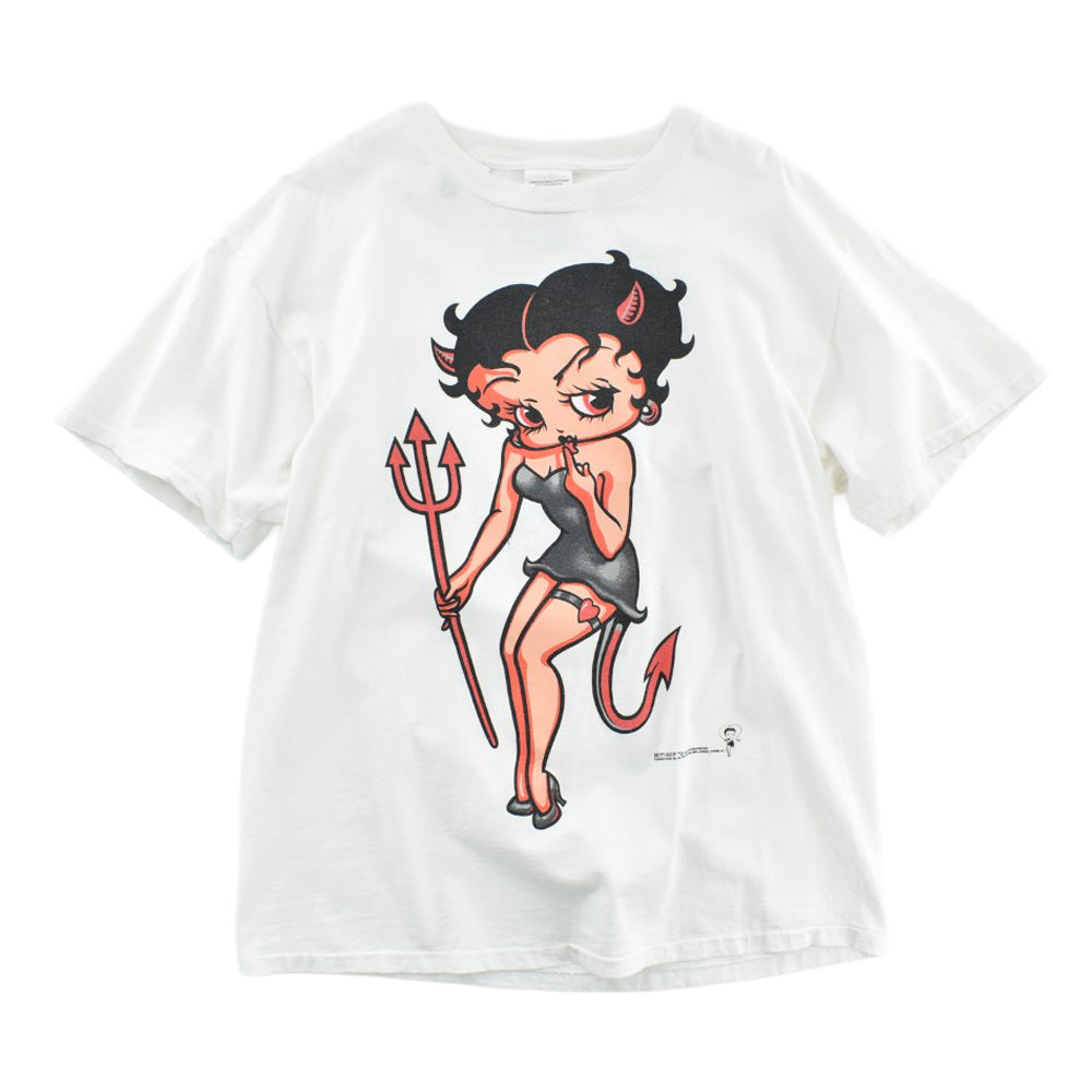 90's Betty Boop "DEVIL" ピンナップ 両面プリント キャラT 260609H