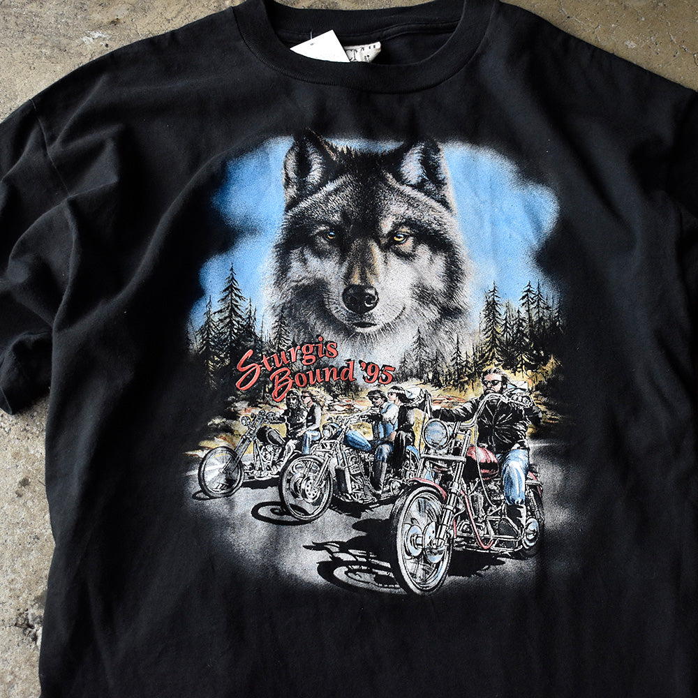 90's Sturgis Bound '95 “Wolf×Bike” バイク Tシャツ USA製 250808H