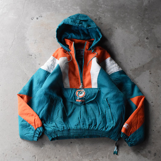 Y2K STARTER NFL “Miami Dolphins” 中綿入り ナイロン アノラックパーカー 250207