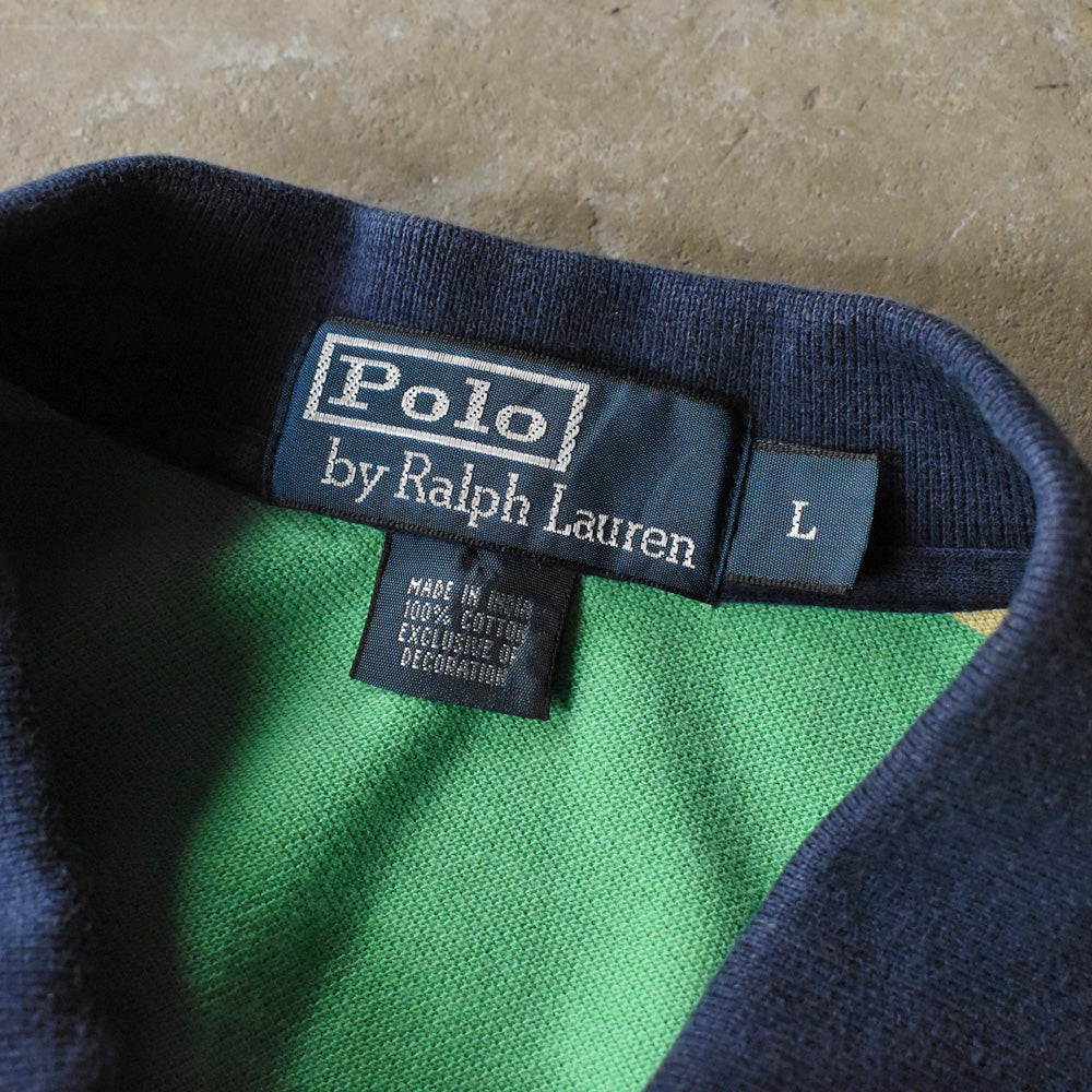 90's Polo Ralph Lauren マルチボーダー ポロシャツ 240724 S2165