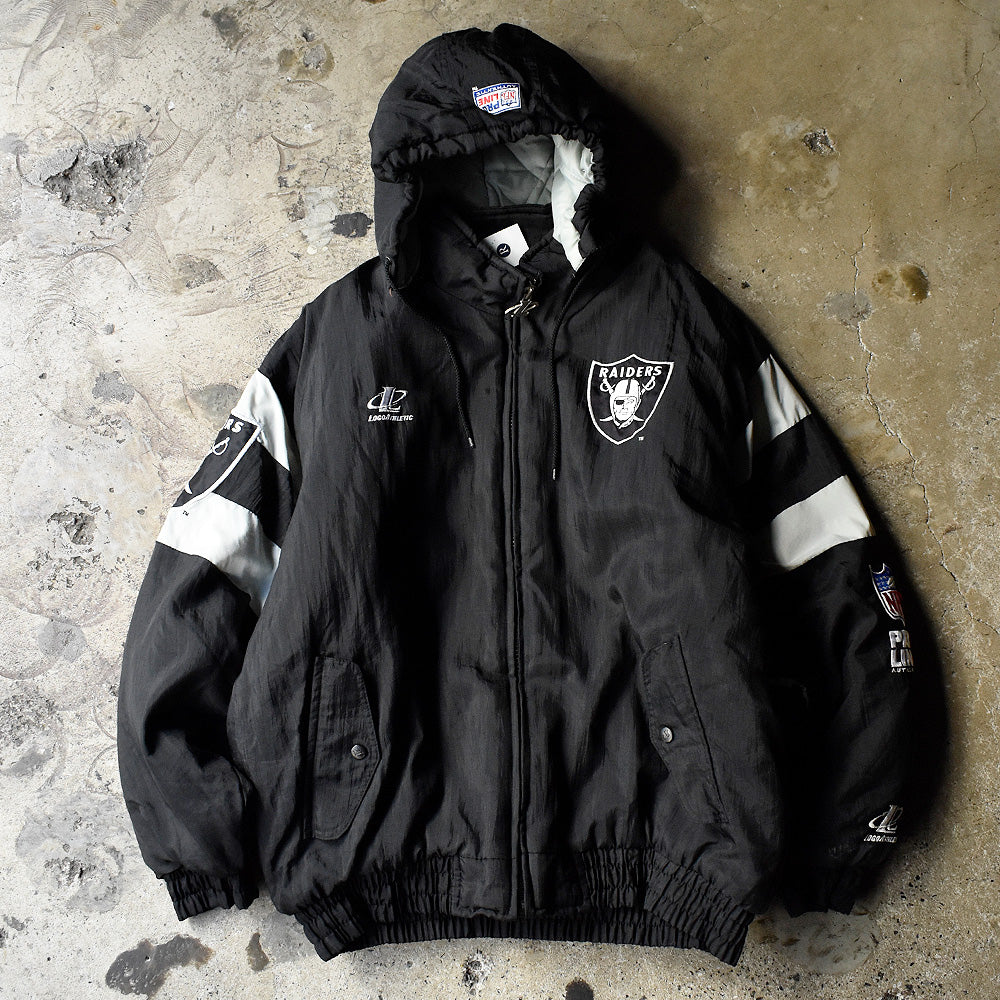 90's PRO LINE “Oakland Raiders” 中綿入り ナイロンジャケット 241226H