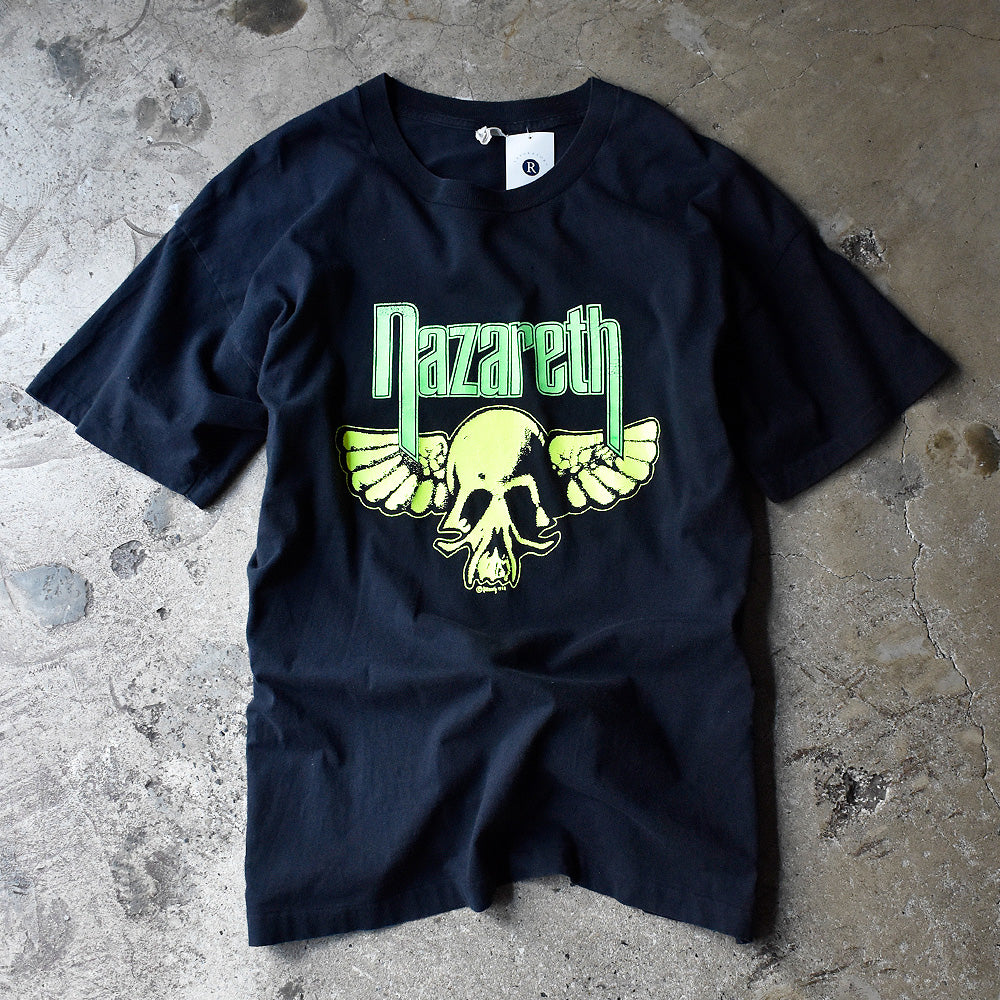 90's Nazareth スカルウィングロゴ！ 蛍光プリントカラー Tシャツ 240505H