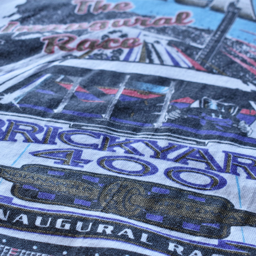 90’s　“Brickyard 400” ラメプリント レーシング Tシャツ　USA製　230506