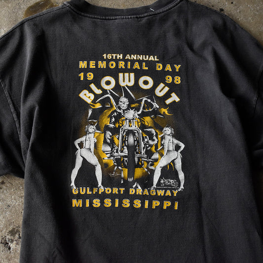 90’s “Skull&Sexy Lady“ 16th ANNUAL MEMORIAL DAY BLOW OUT 1998 Bike Tシャツ 250422H