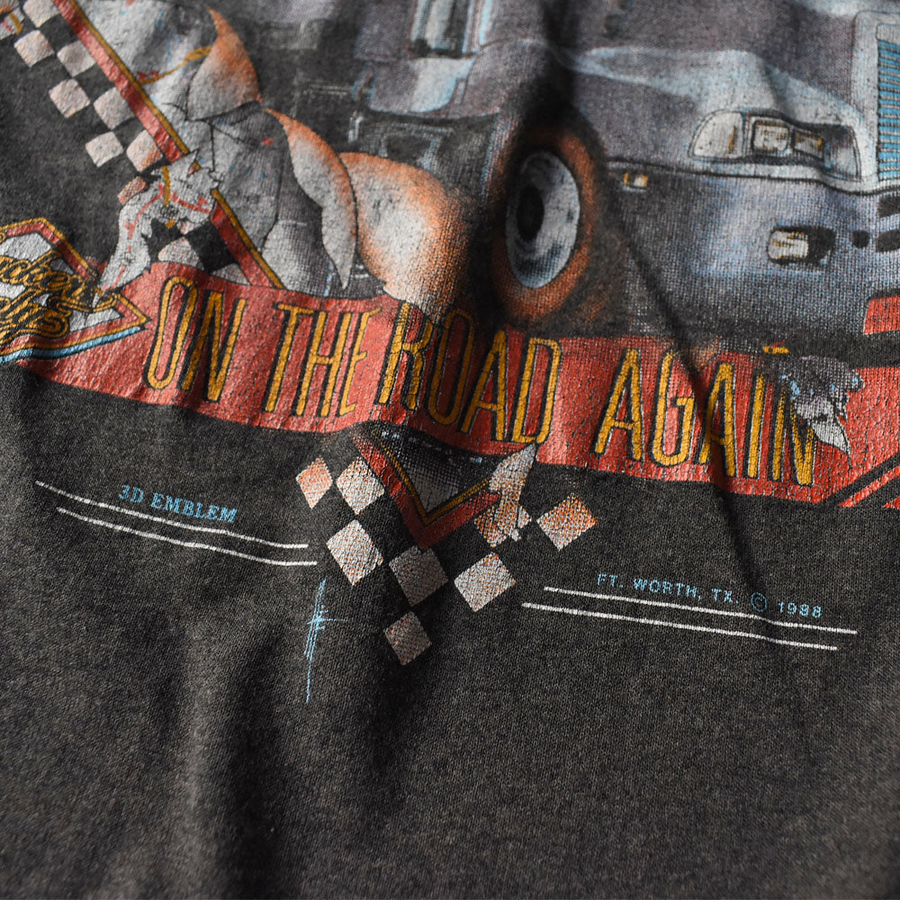 80’s 3D EMBLEM “ON THE ROAD AGAIN” トラッカー バイク Tシャツ250912H