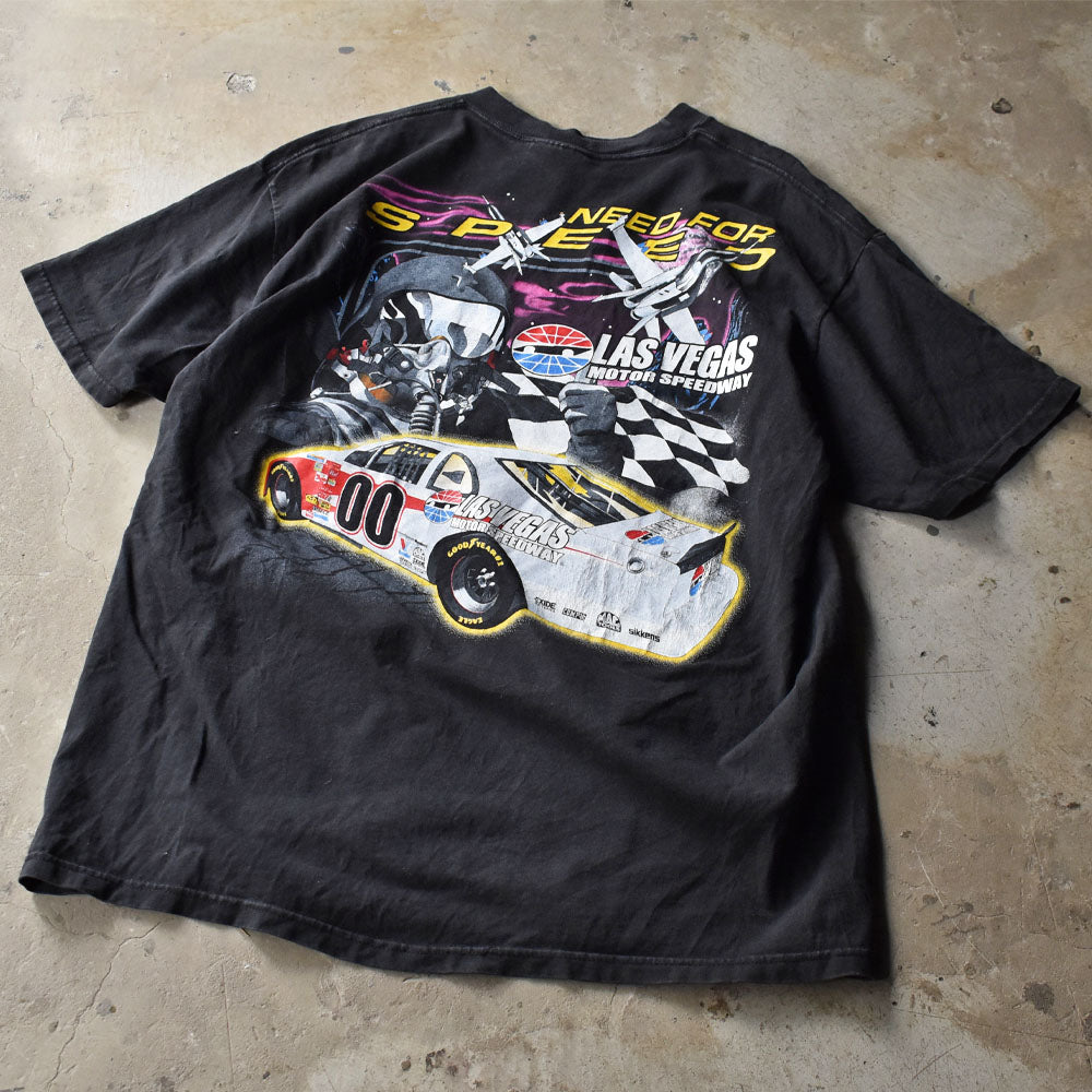 Y2K CHASE AUTHENTICS “AKING FLIGHT LAS VEGAS MOTOR SPEEDWAY” レーシング Tシャツ USA製 240806