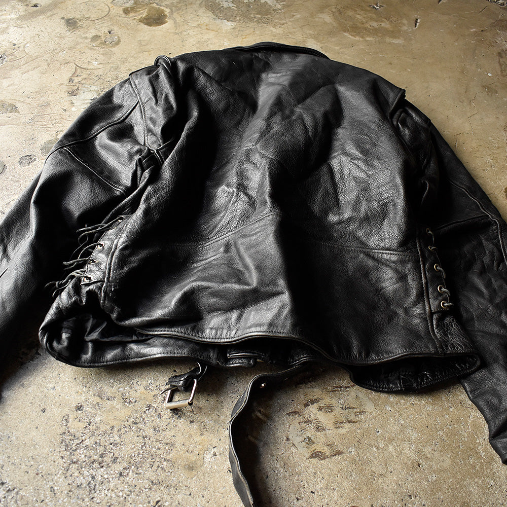 90's big size！ Thinsulateライナー ライダース レザージャケット 54size 240315