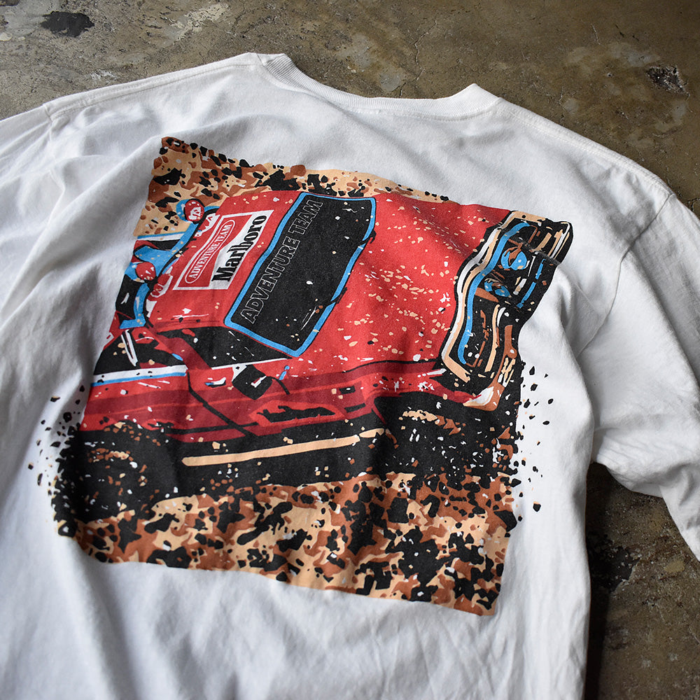 マルボロ ADVENTURE TEAM 車 ポケットTシャツ 1990年 ホワイト ヴィンテージ