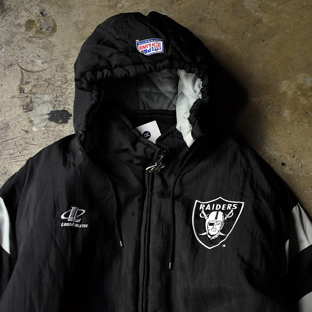 90's PRO LINE “Oakland Raiders” 中綿入り ナイロンジャケット 241226H