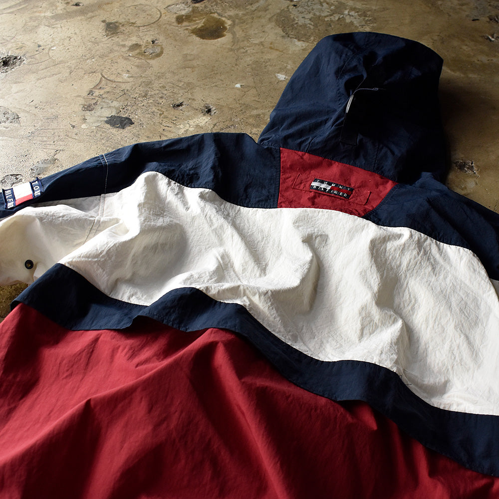 90's TOMMY HILFIGER ナイロンアノラックパーカー 231007H