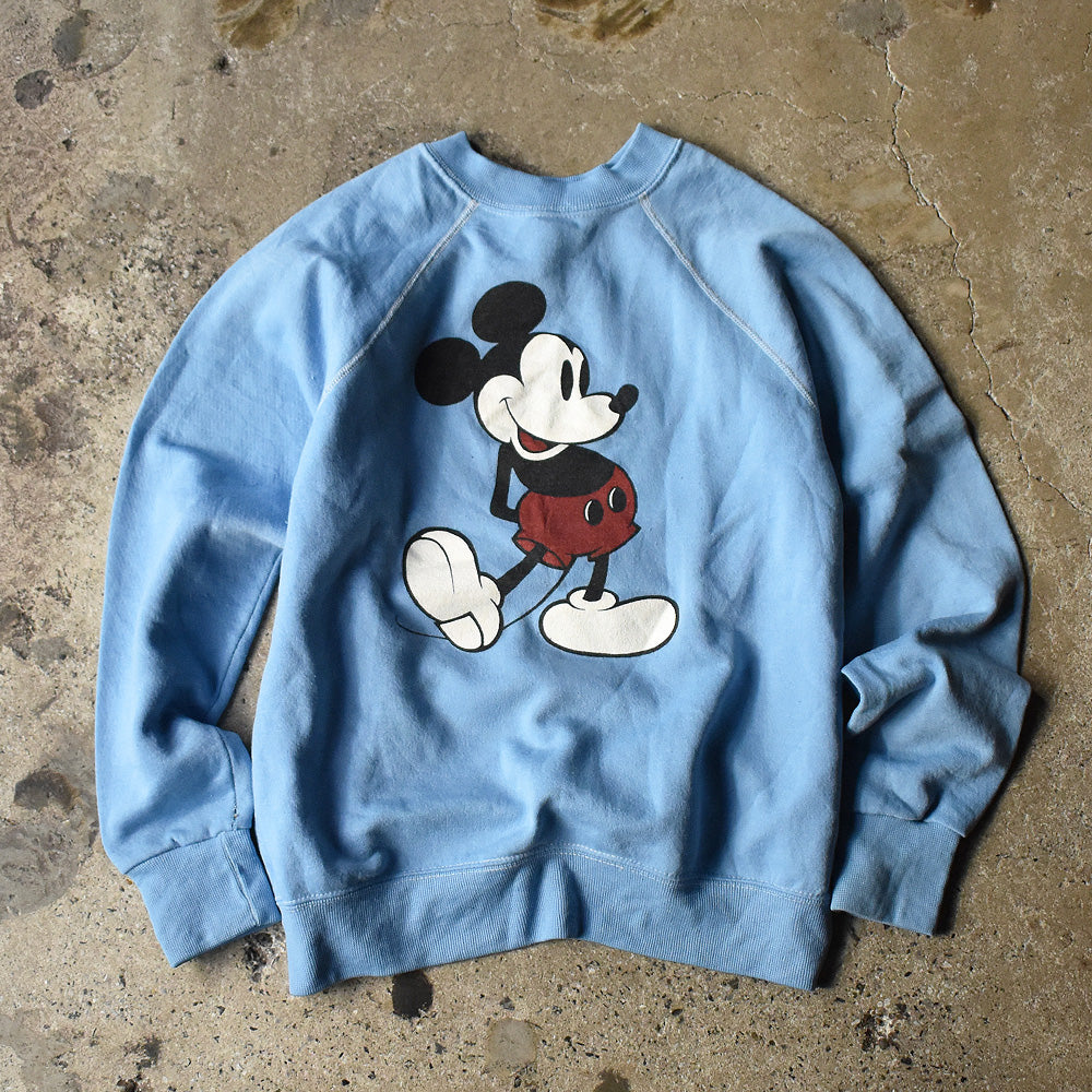 ディズニー ミッキー ラグランスリーブ スウェット 80年代 ヴィンテージ