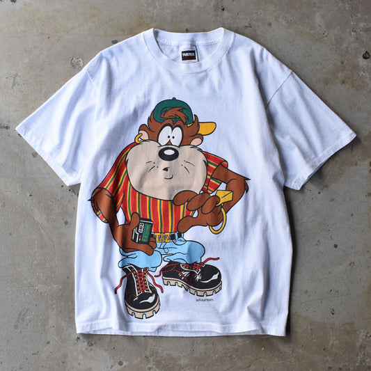 90’s Looney Tunes ”Tasmanian Devil” 両面プリント キャラクター Tシャツ 250616