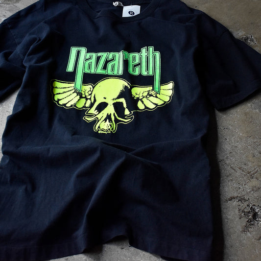 90's Nazareth スカルウィングロゴ! 蛍光プリントカラー Tシャツ 240505H