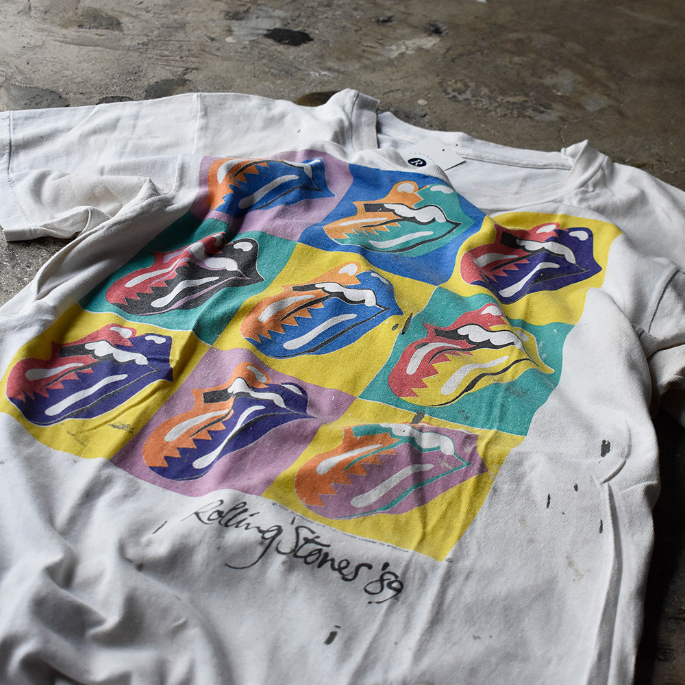 ローリング・ストーンズ Andy Warhol Type North American Tour ツアーTシャツ 1989年 ヴィンテージ